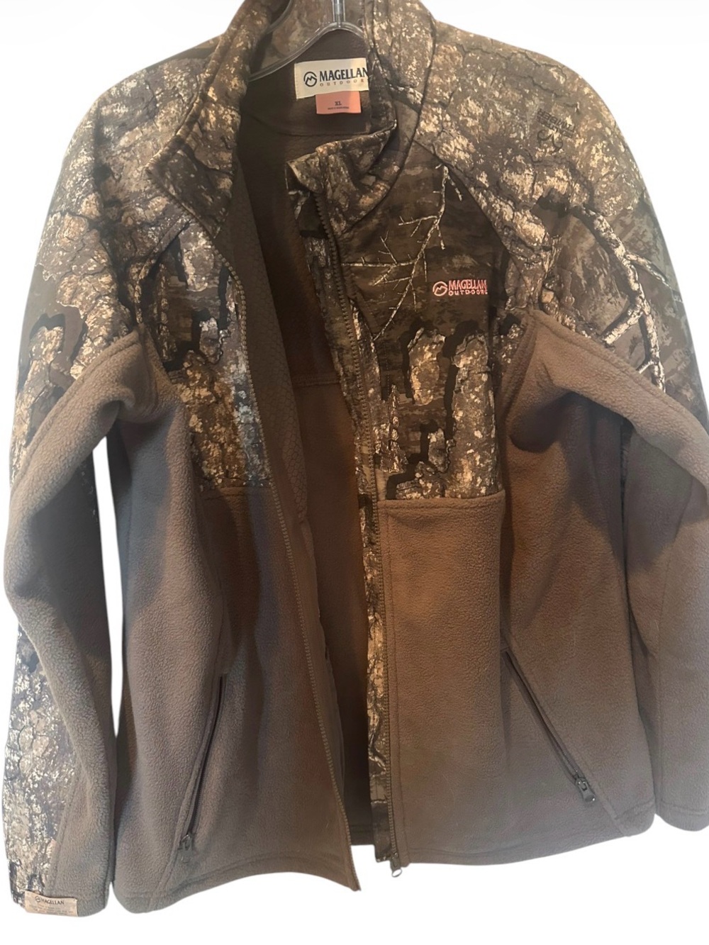 Magellan Outdoors Brown Camouflage Fleece Field Jacket